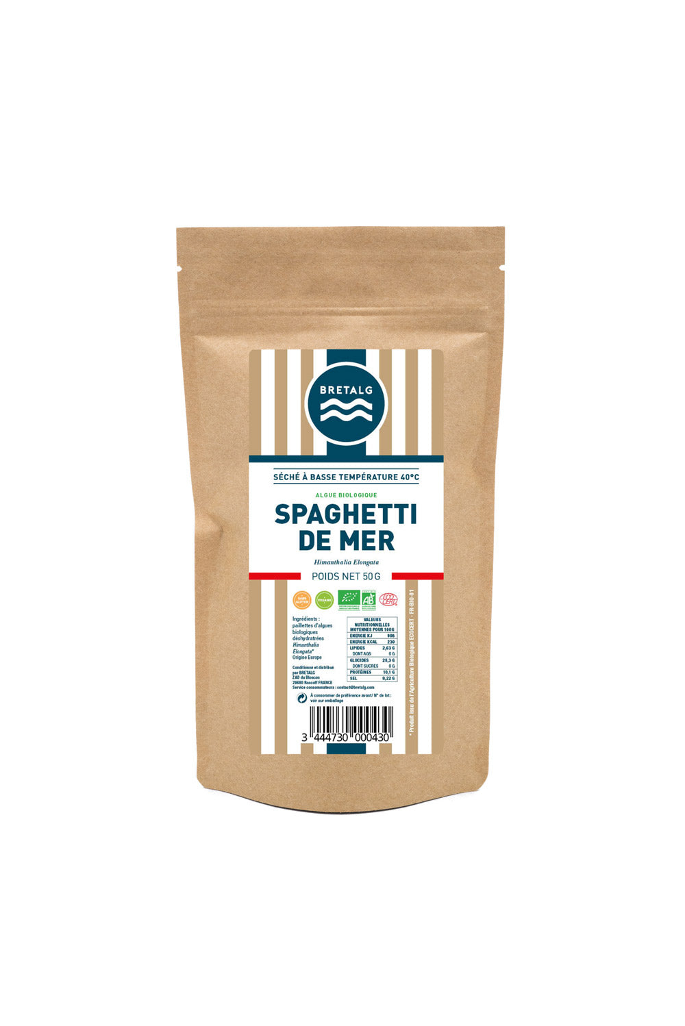 Algue Spaghetti de Mer déshydraté en paillettes SEC BRETALG 50 g